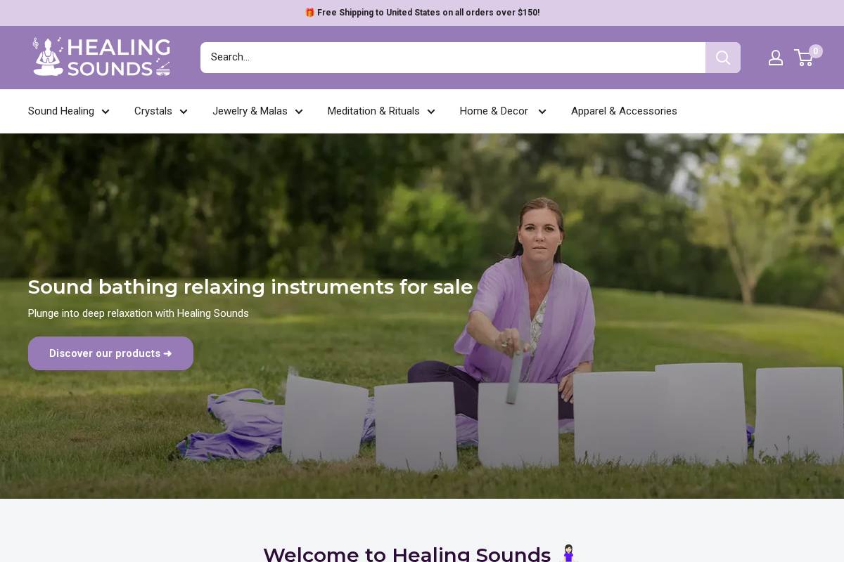 healing-sounds.com homepage screenshot