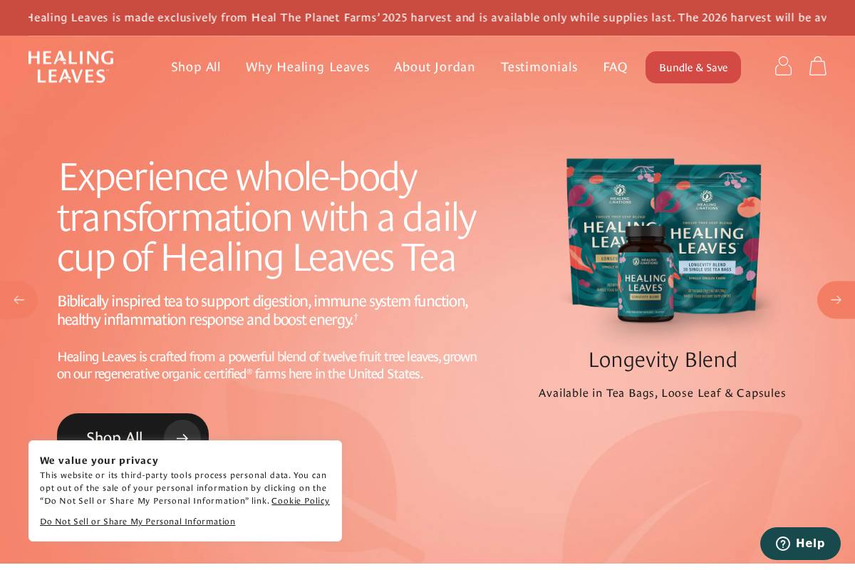 healingleaves.com homepage screenshot