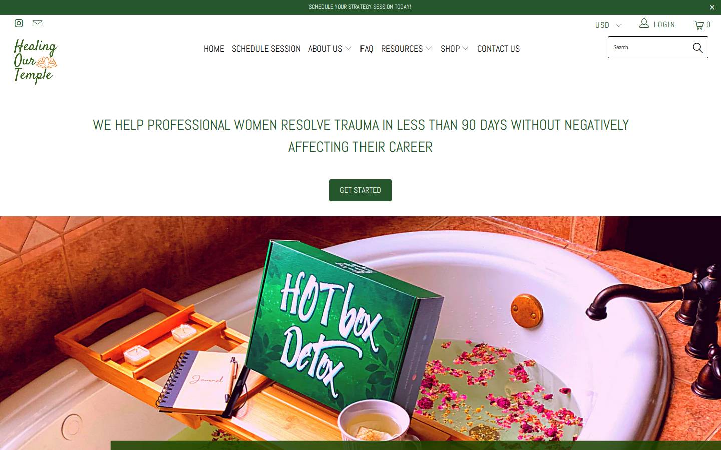 healingourtemple.com homepage screenshot