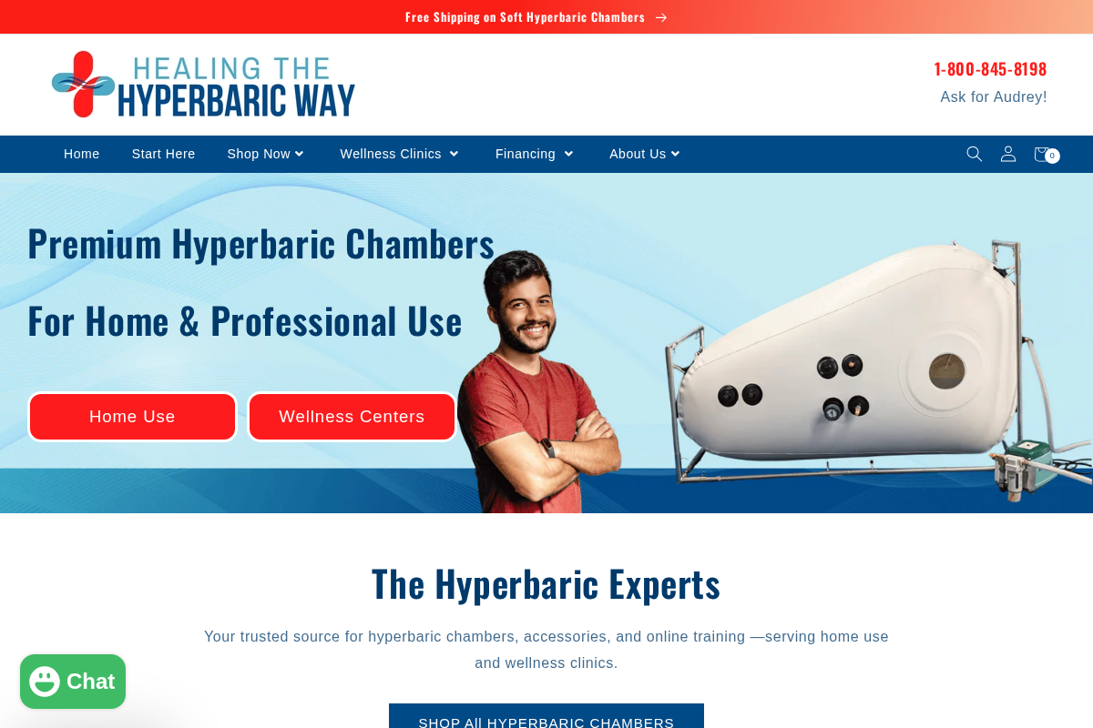 Healing The Hyperbaric Way homepage screenshot