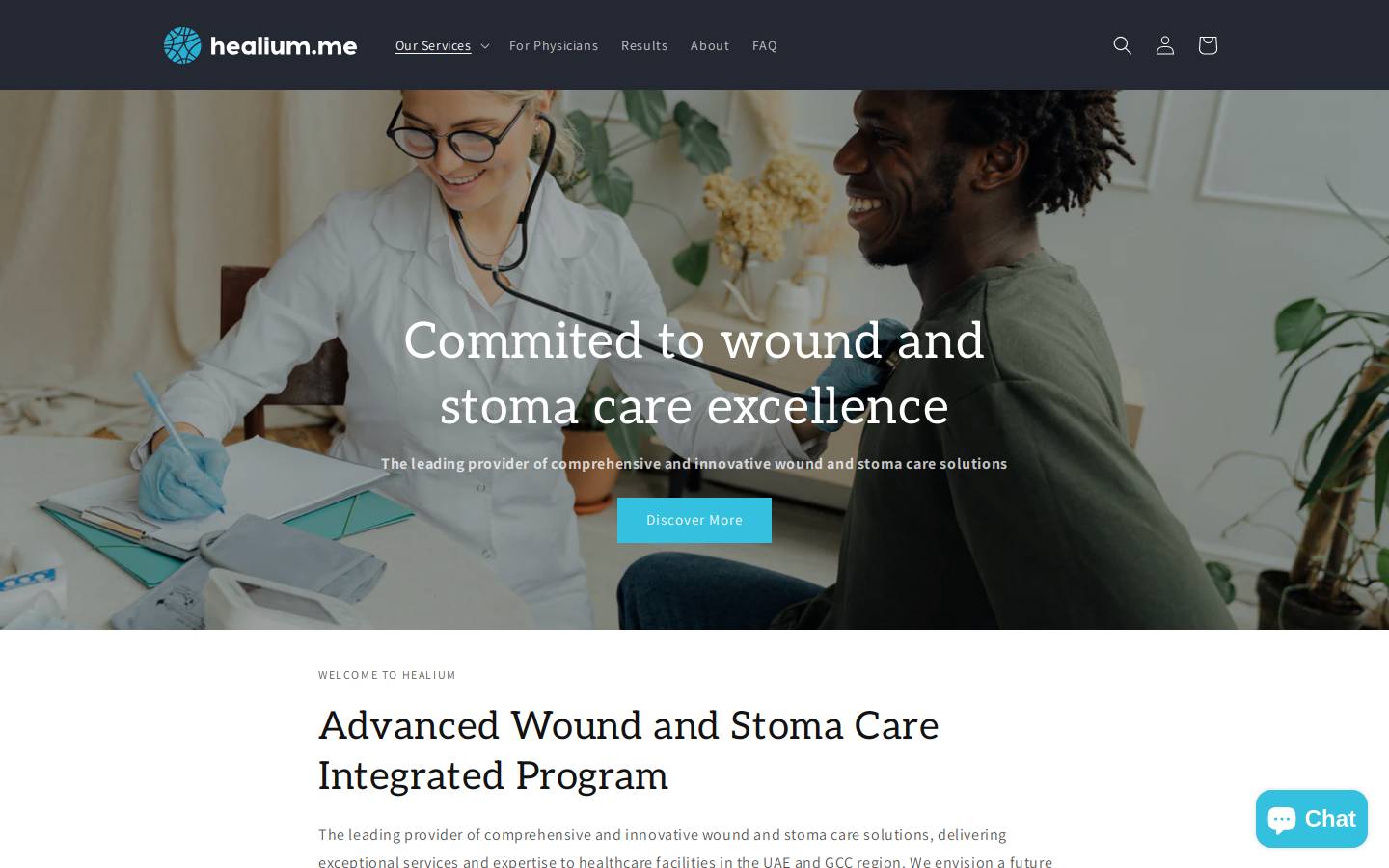 healium.me homepage screenshot