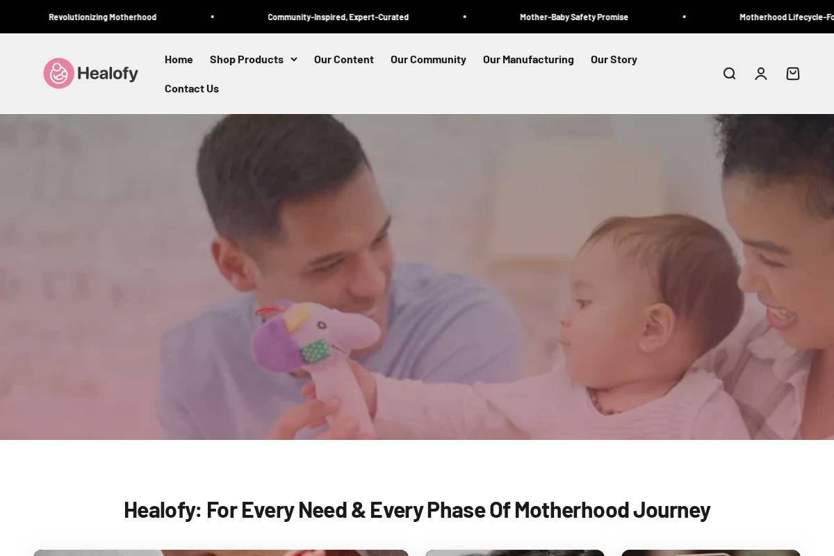 Healofy - Prenatal and Postnatal Classes homepage screenshot