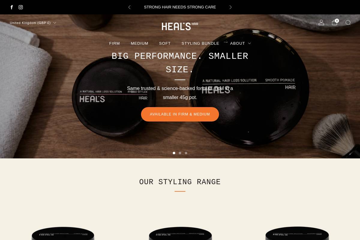 healshair.com homepage screenshot