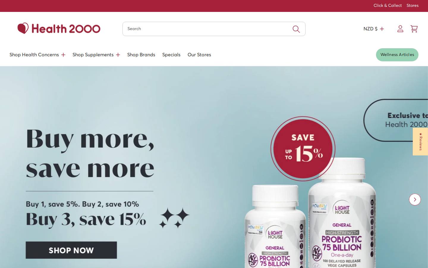 health2000.co.nz homepage screenshot
