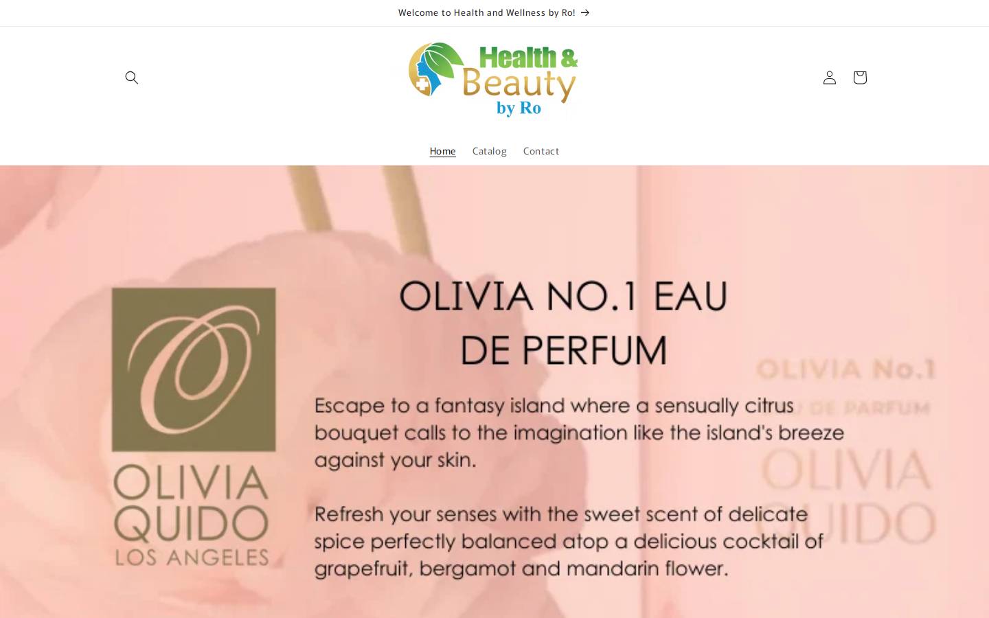 healthandbeautybyro.com homepage screenshot