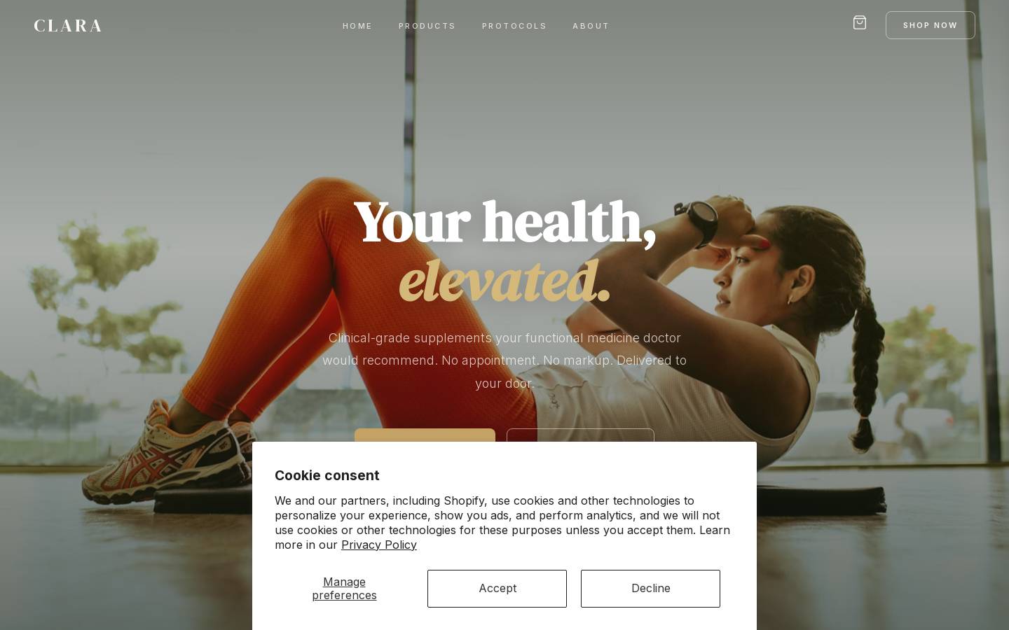 healthbyclara.com homepage screenshot