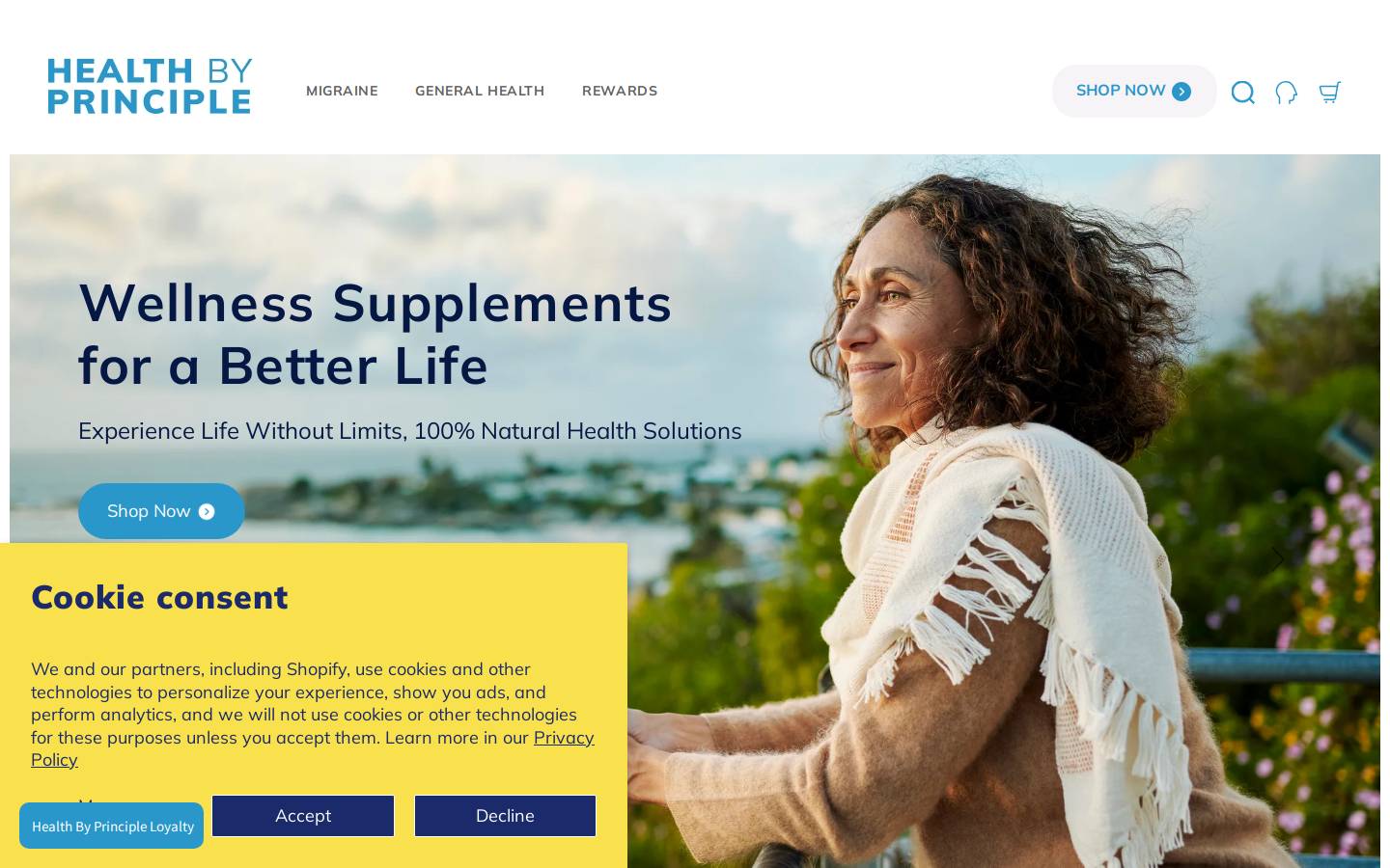 healthbyprinciple.com homepage screenshot