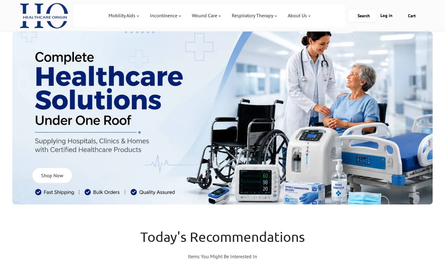 healthcareorigin.com homepage screenshot