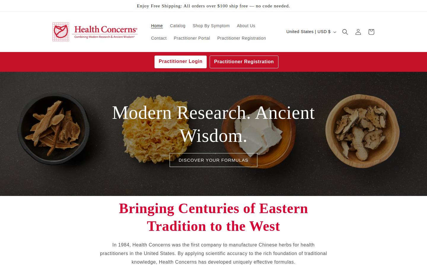 healthconcerns.com homepage screenshot