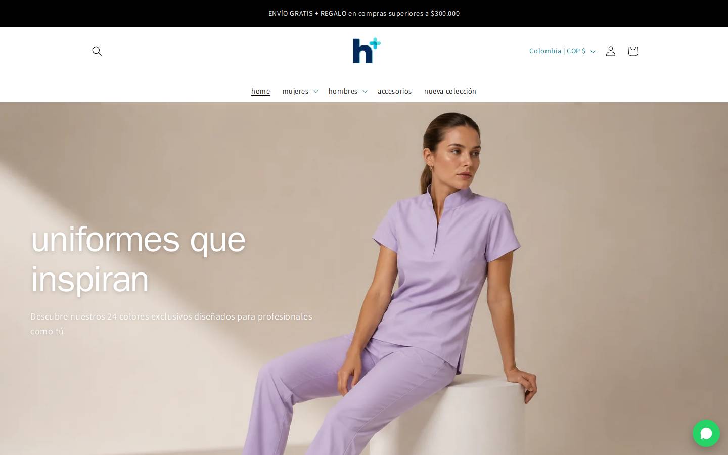 healthcoscrubs.com homepage screenshot