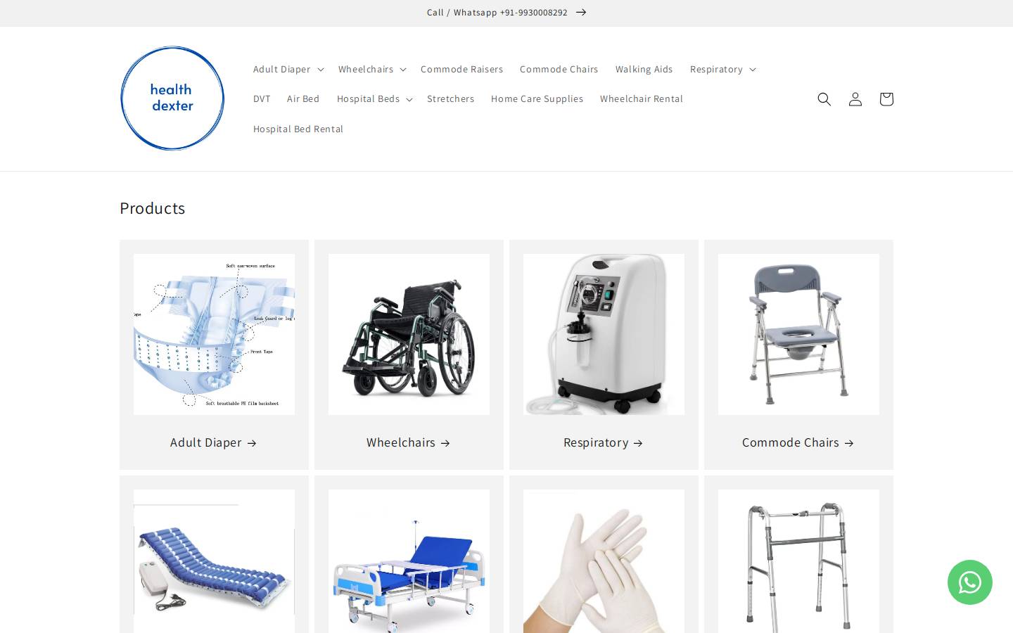healthdexter.com homepage screenshot