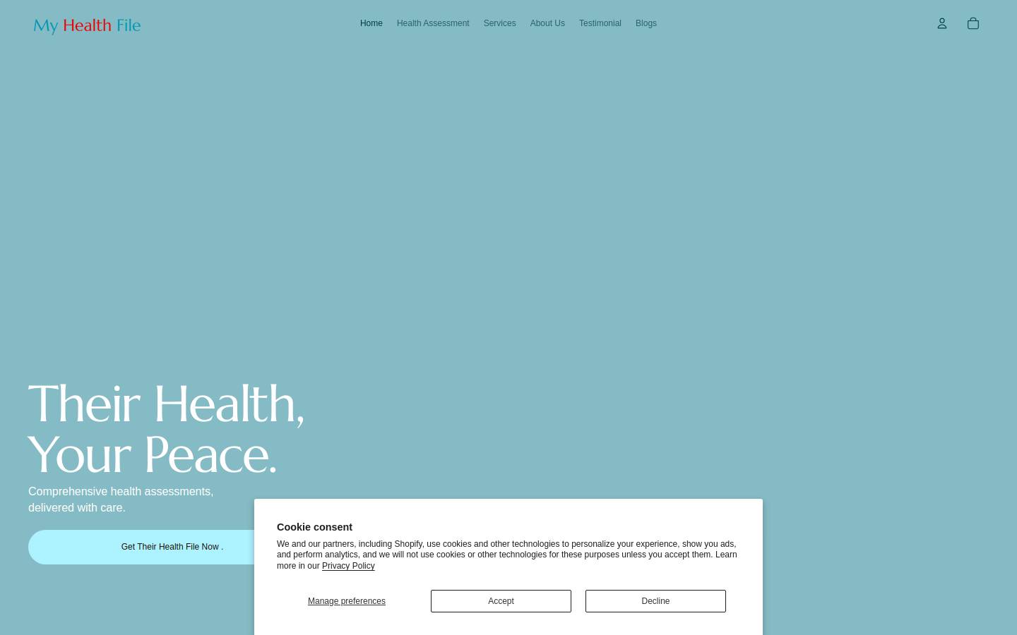healthfile.in homepage screenshot