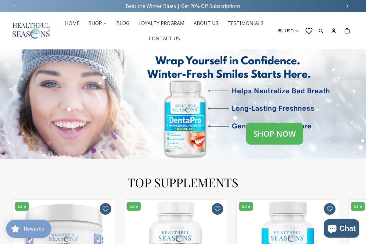 Healthful Seasons homepage screenshot