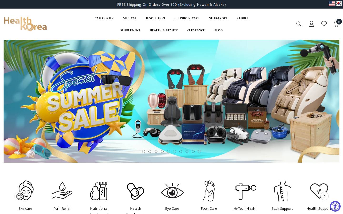 healthkoreashop.com homepage screenshot