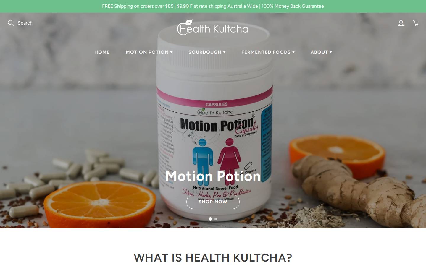 healthkultcha.com.au homepage screenshot