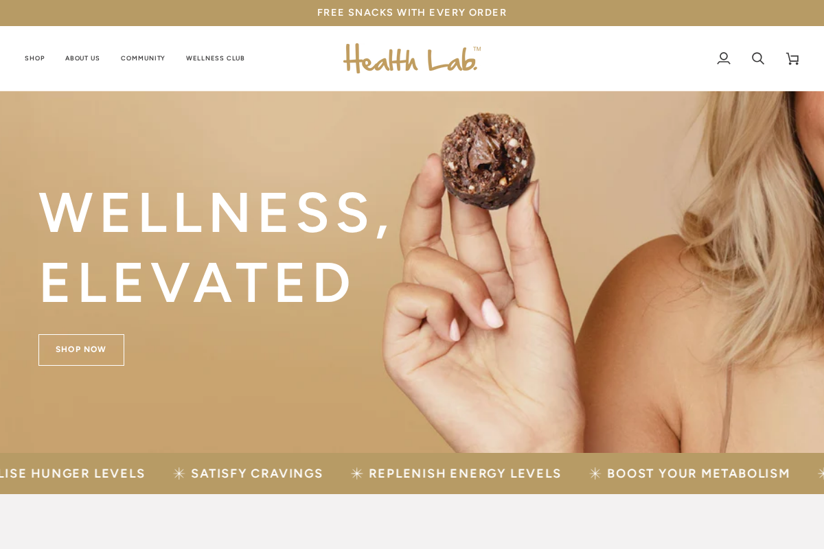 Healthlab homepage screenshot