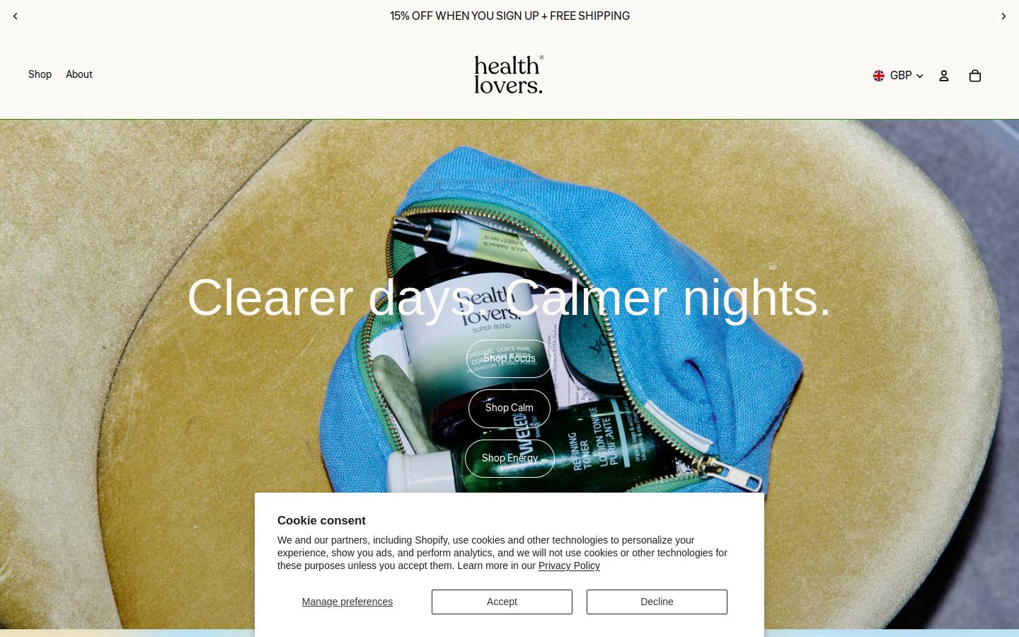 healthlovers.co homepage screenshot