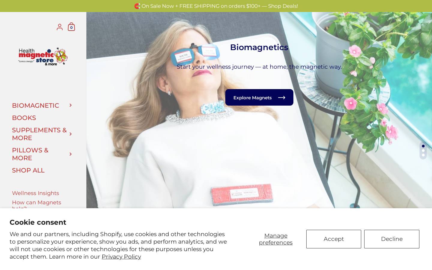 healthmagneticstore.com homepage screenshot