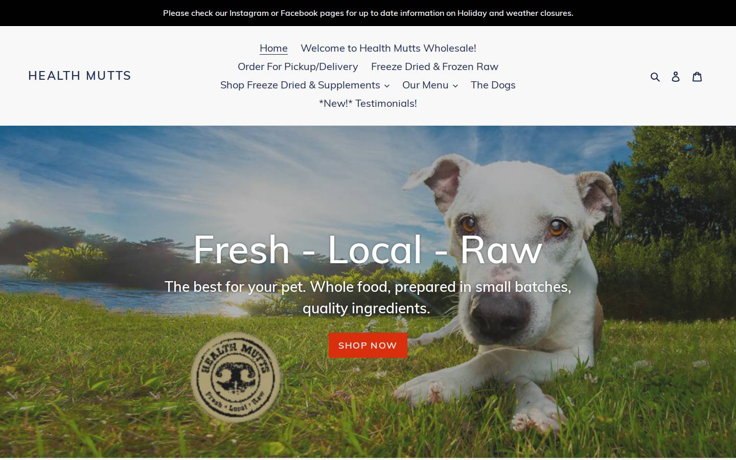 healthmutts.ca homepage screenshot