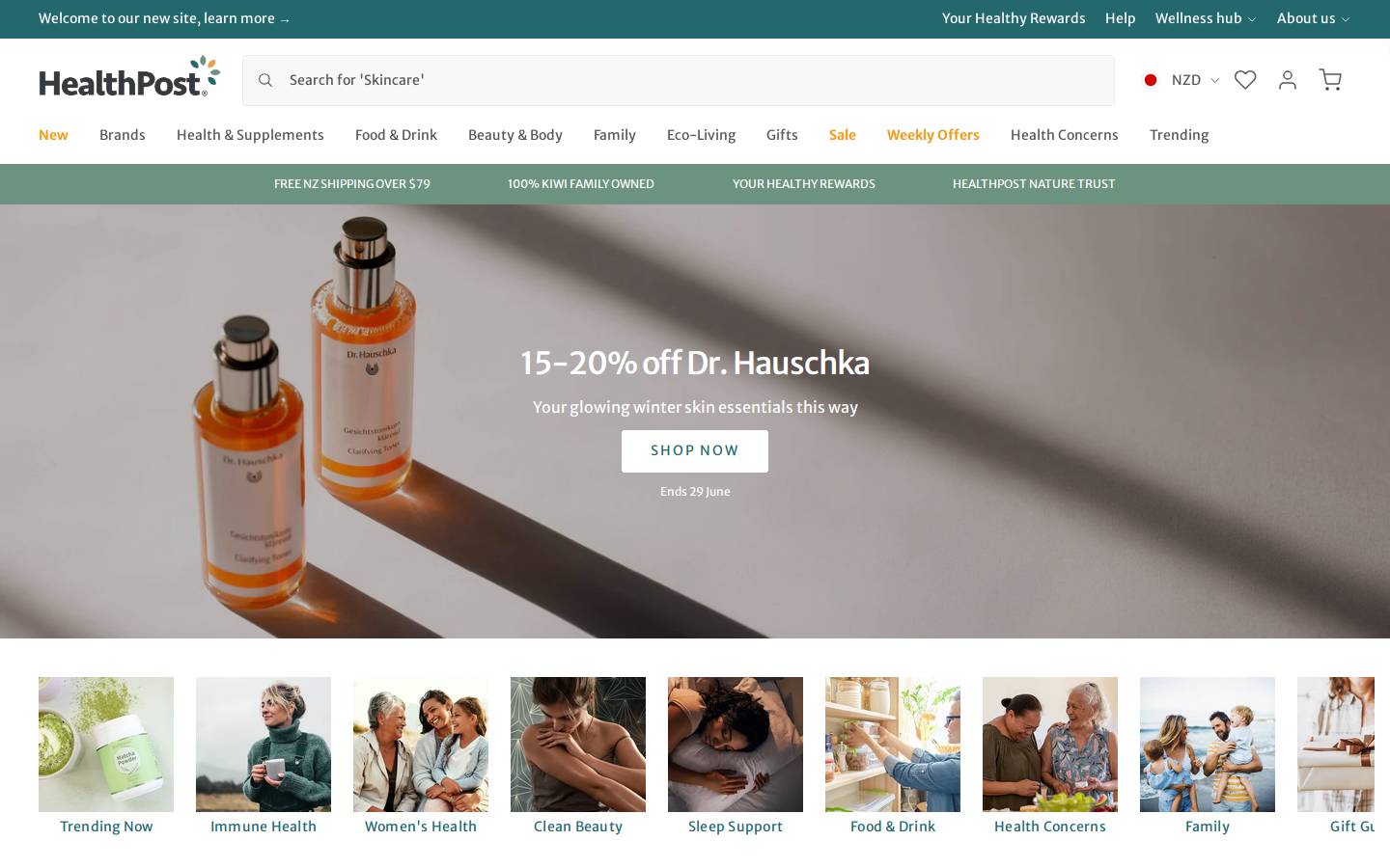 Healthpost homepage screenshot
