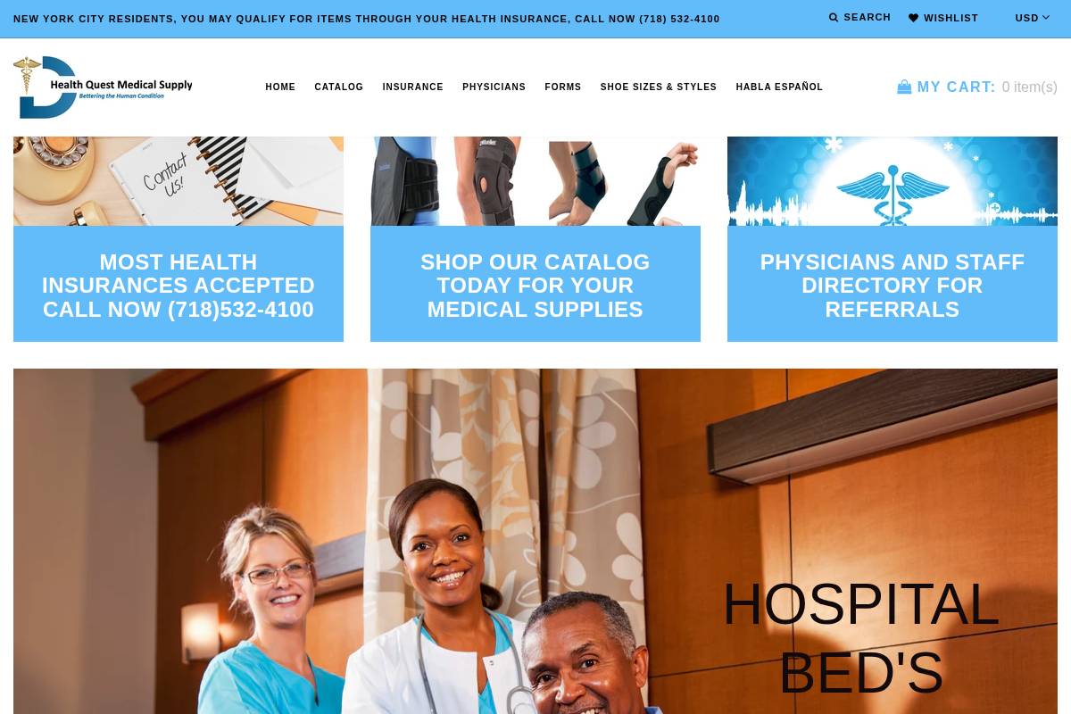 Health Quest Medical Supplies – HQ Medical Supply homepage screenshot