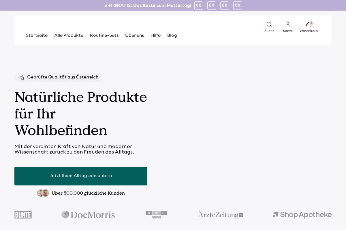 Health Routine homepage screenshot
