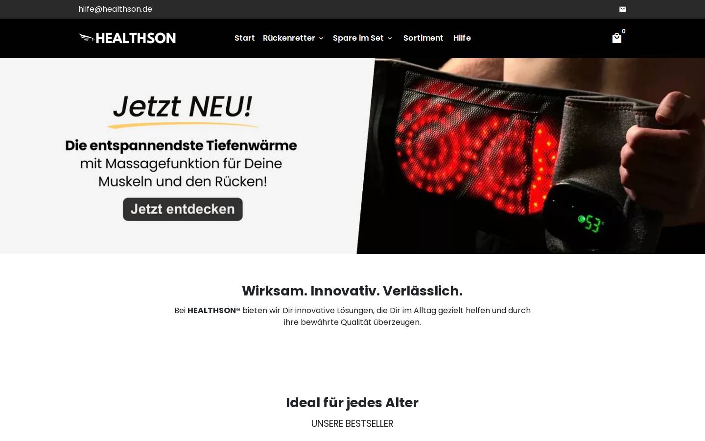 Healthson homepage screenshot