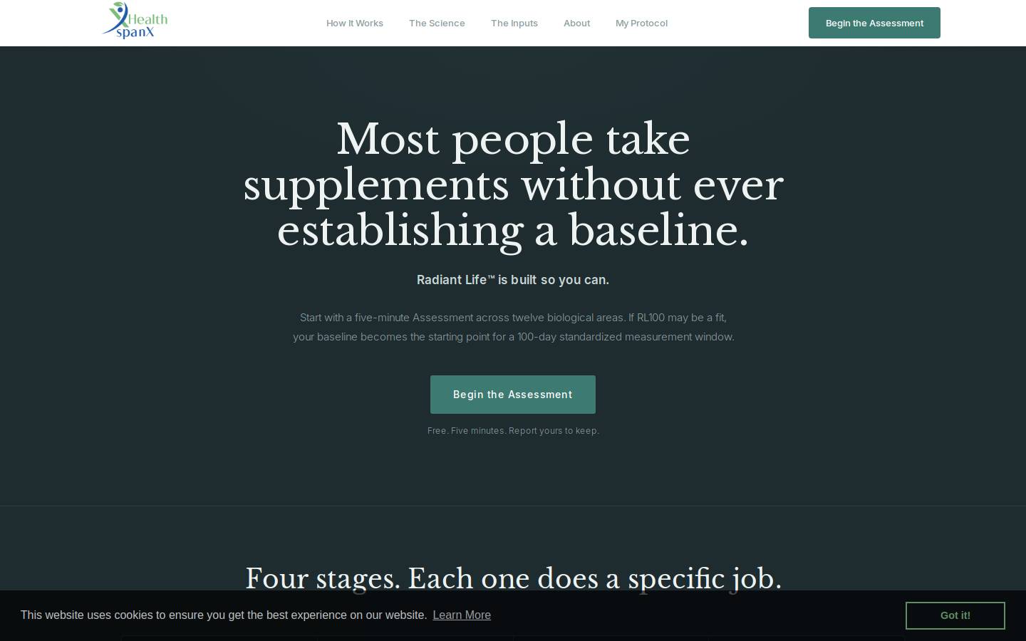 healthspanx.org homepage screenshot