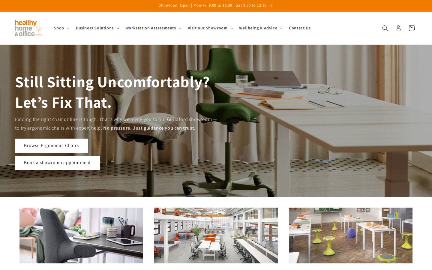 Healthy Home & Office homepage screenshot