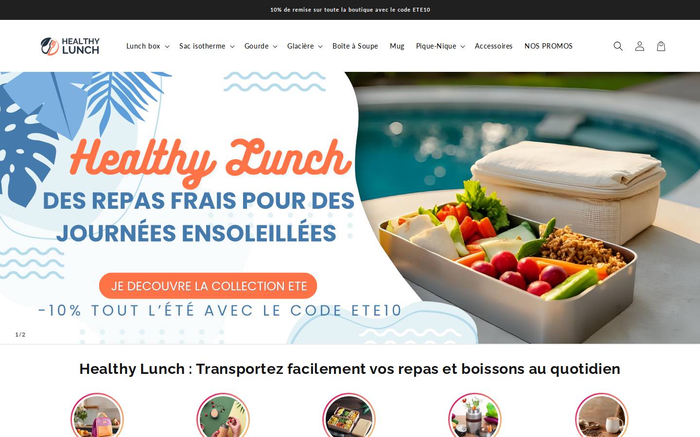 Healthy Lunch homepage screenshot
