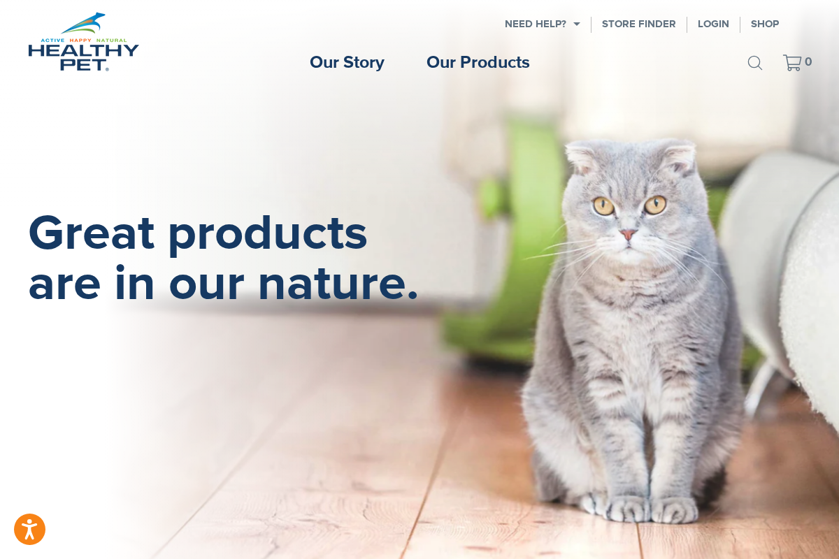 Healthy Pet homepage screenshot