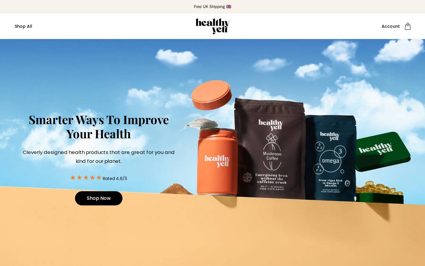 Healthy Yeti homepage screenshot