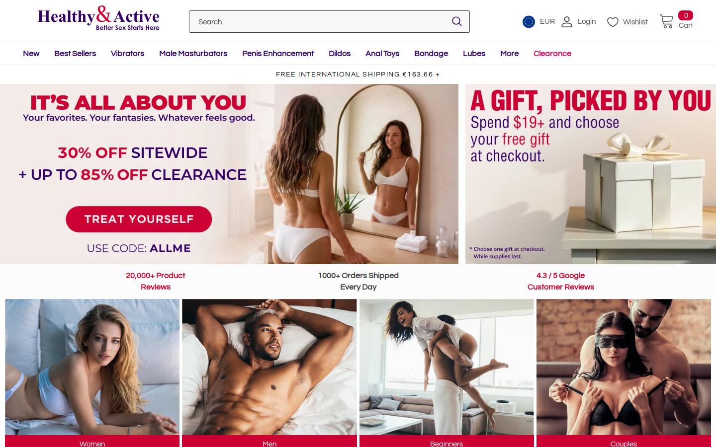 Healthy & Active homepage screenshot