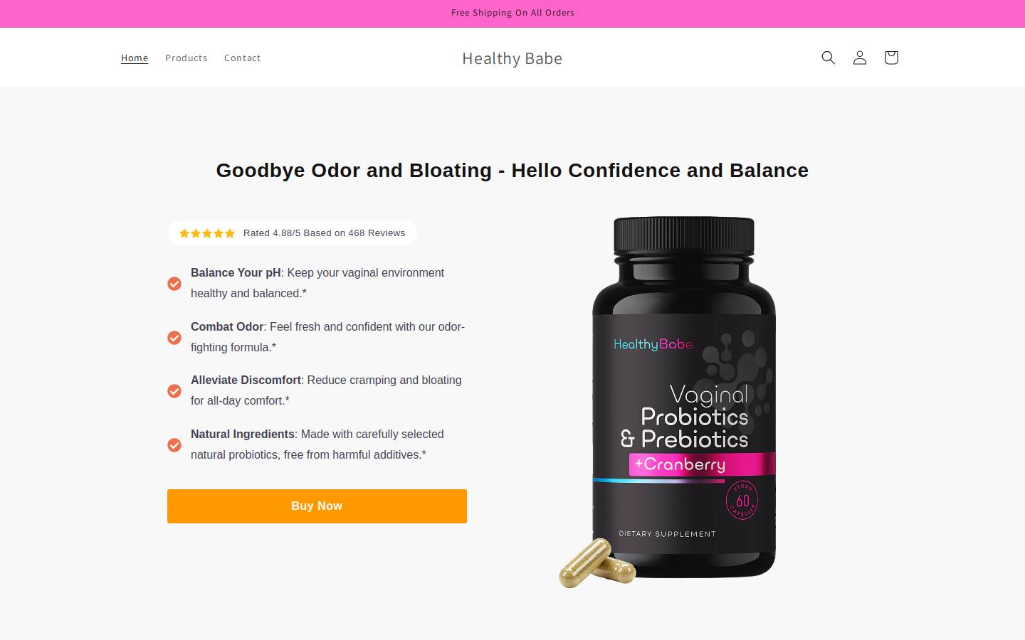 healthybabe.com homepage screenshot