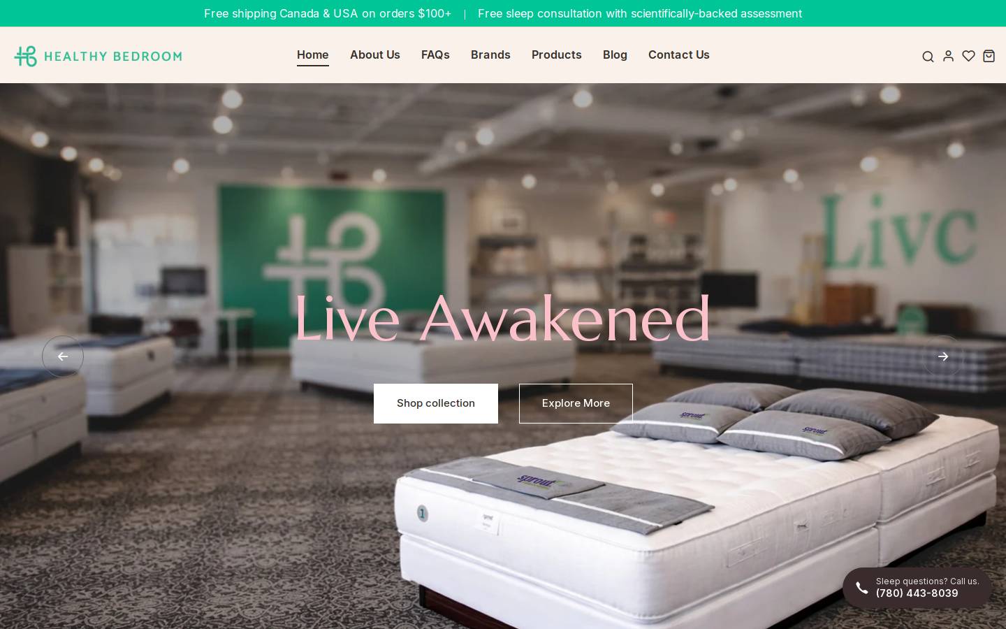 healthybedroom.ca homepage screenshot