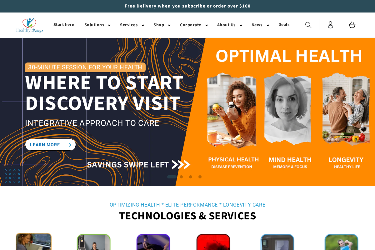 Healthy Beings Solutions homepage screenshot