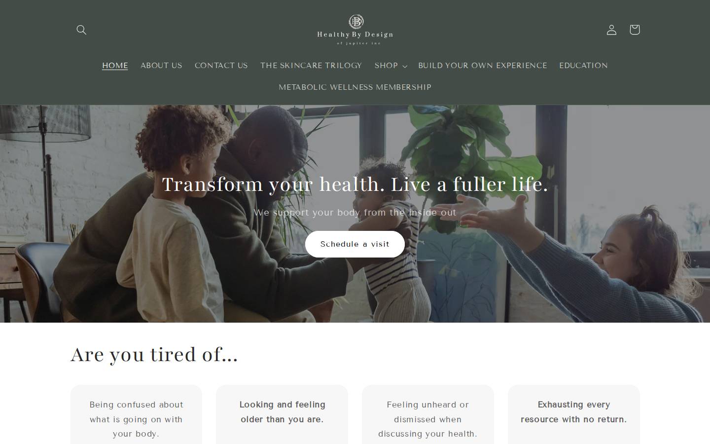 healthybydesignofjupiterinc.com homepage screenshot