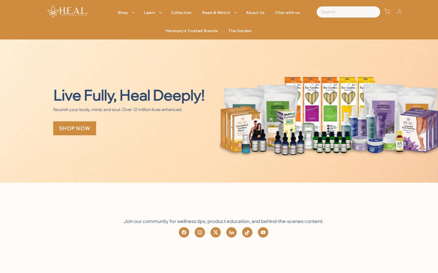 healthyenergyamazinglife.com homepage screenshot