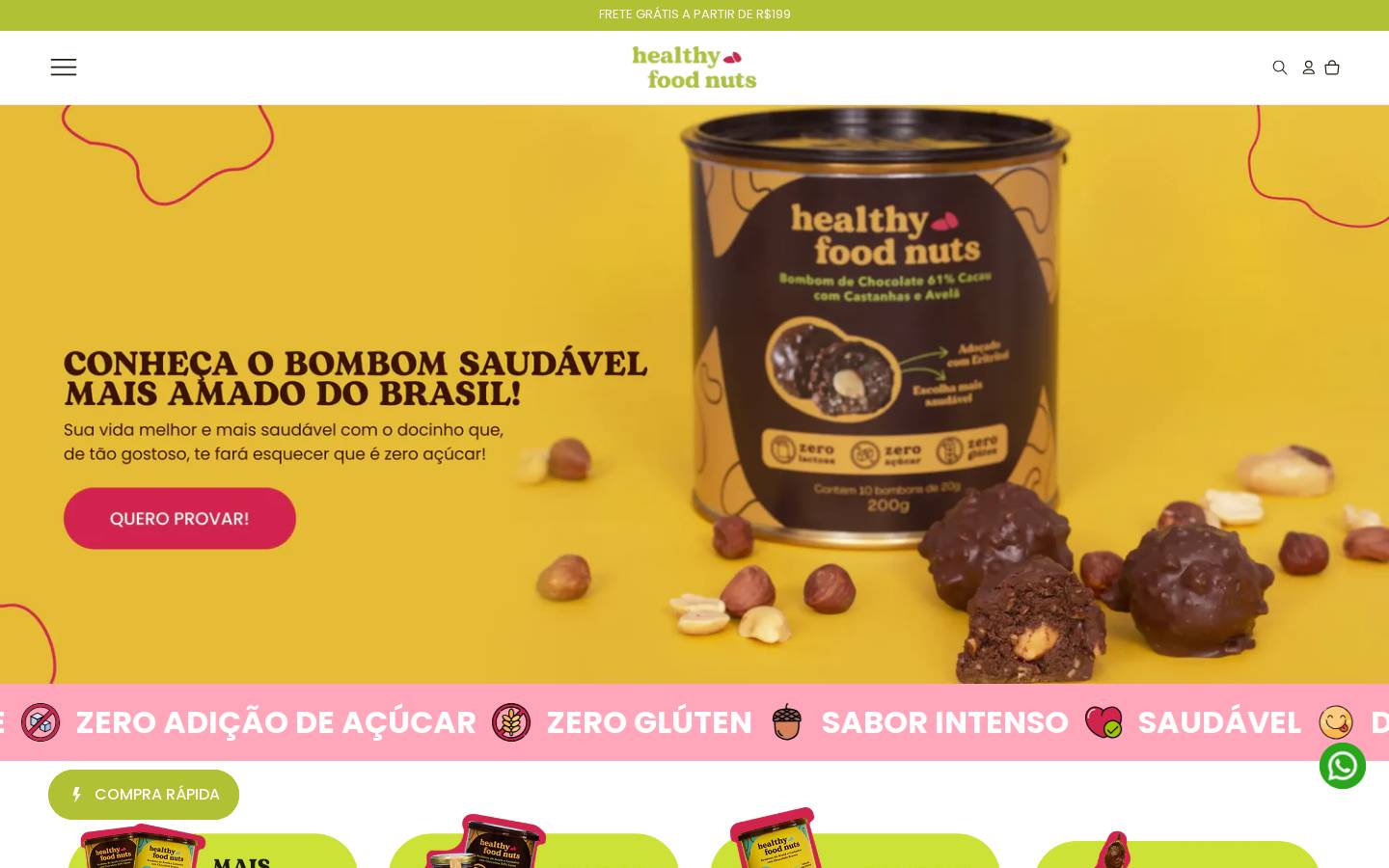 healthyfoodnuts.com.br homepage screenshot