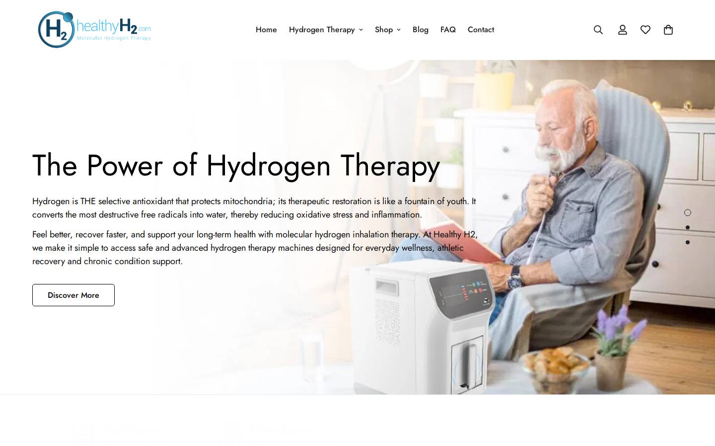 healthyh2.com homepage screenshot