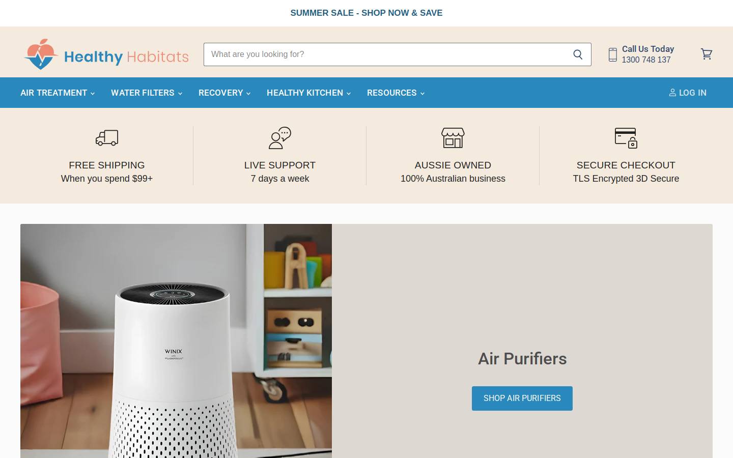 healthyhabitats.com.au homepage screenshot
