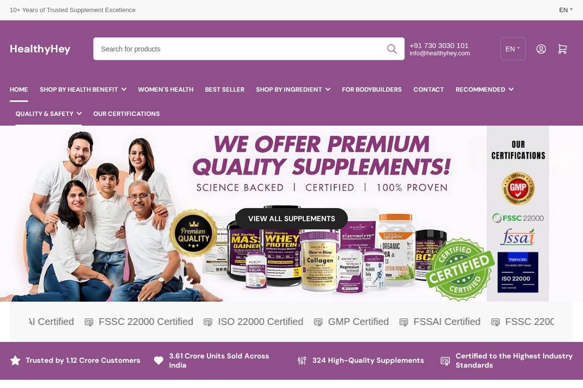healthyhey.com homepage screenshot