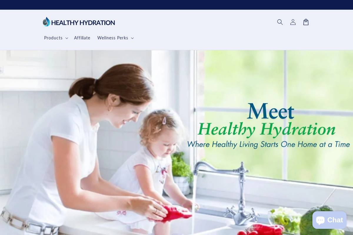 Healthyhydration homepage screenshot