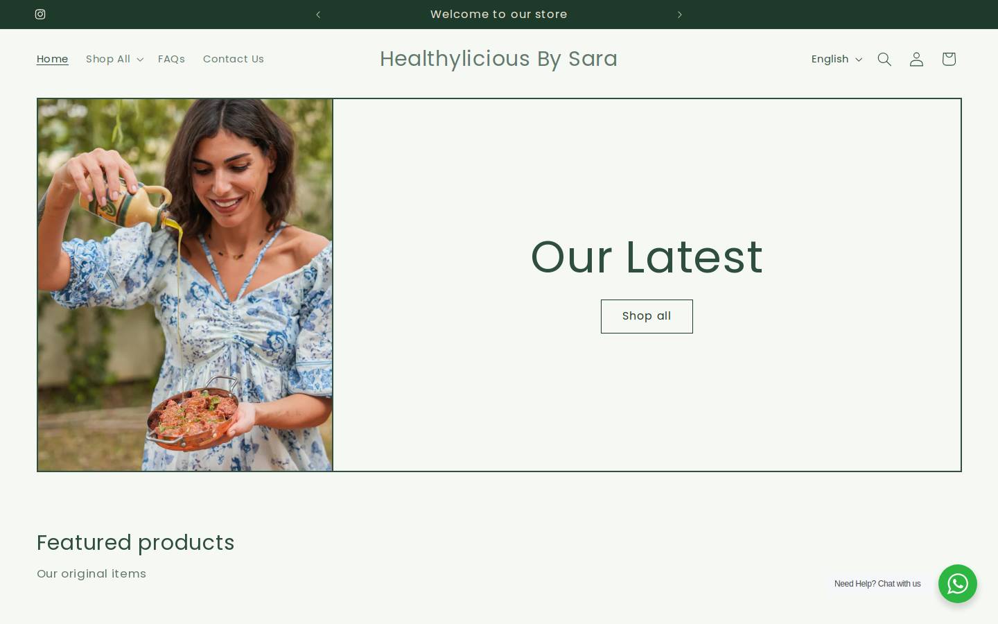 healthyliciousbysara.com homepage screenshot