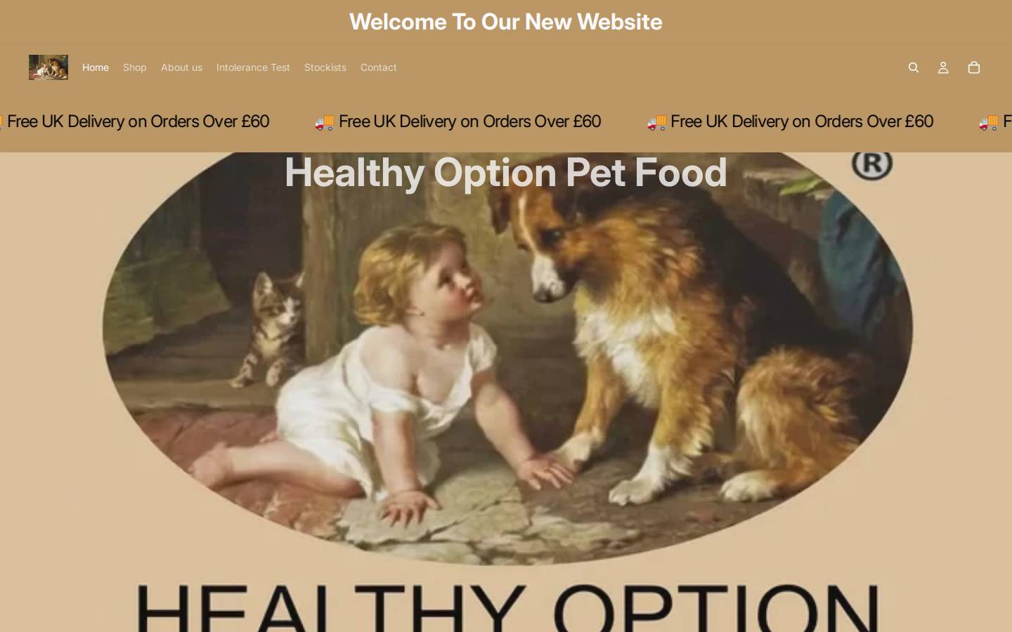 healthyoptionpetfood.com homepage screenshot