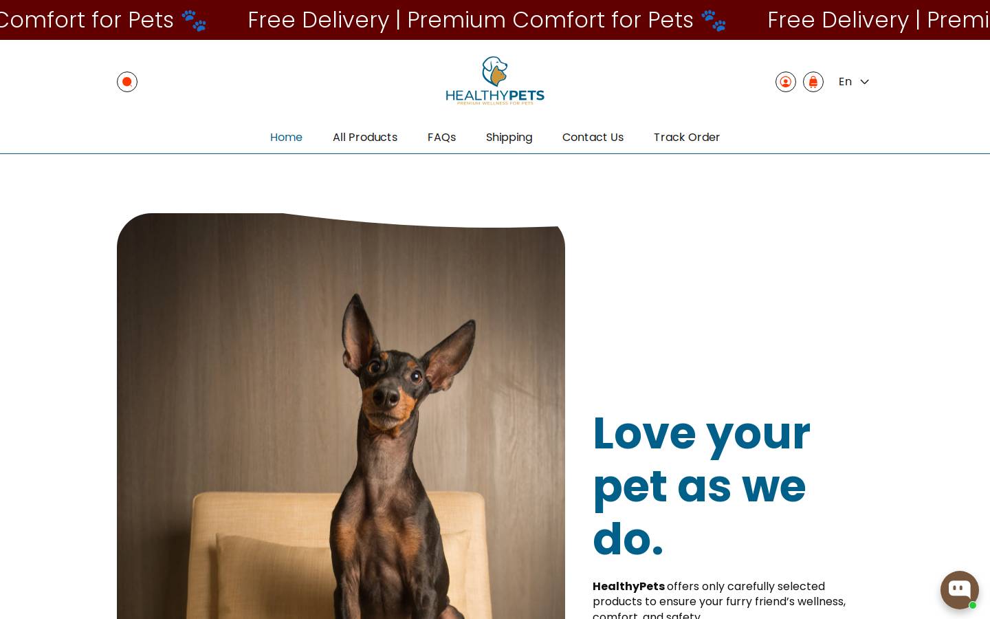 healthypets.it homepage screenshot