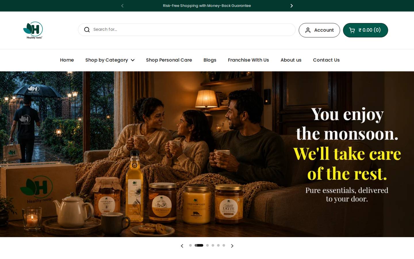 healthyroots.com homepage screenshot