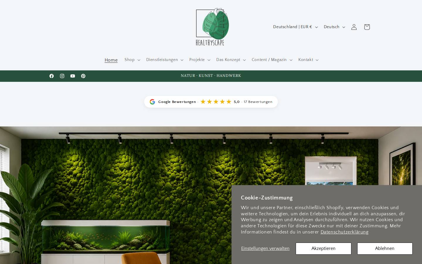healthyscape.de homepage screenshot
