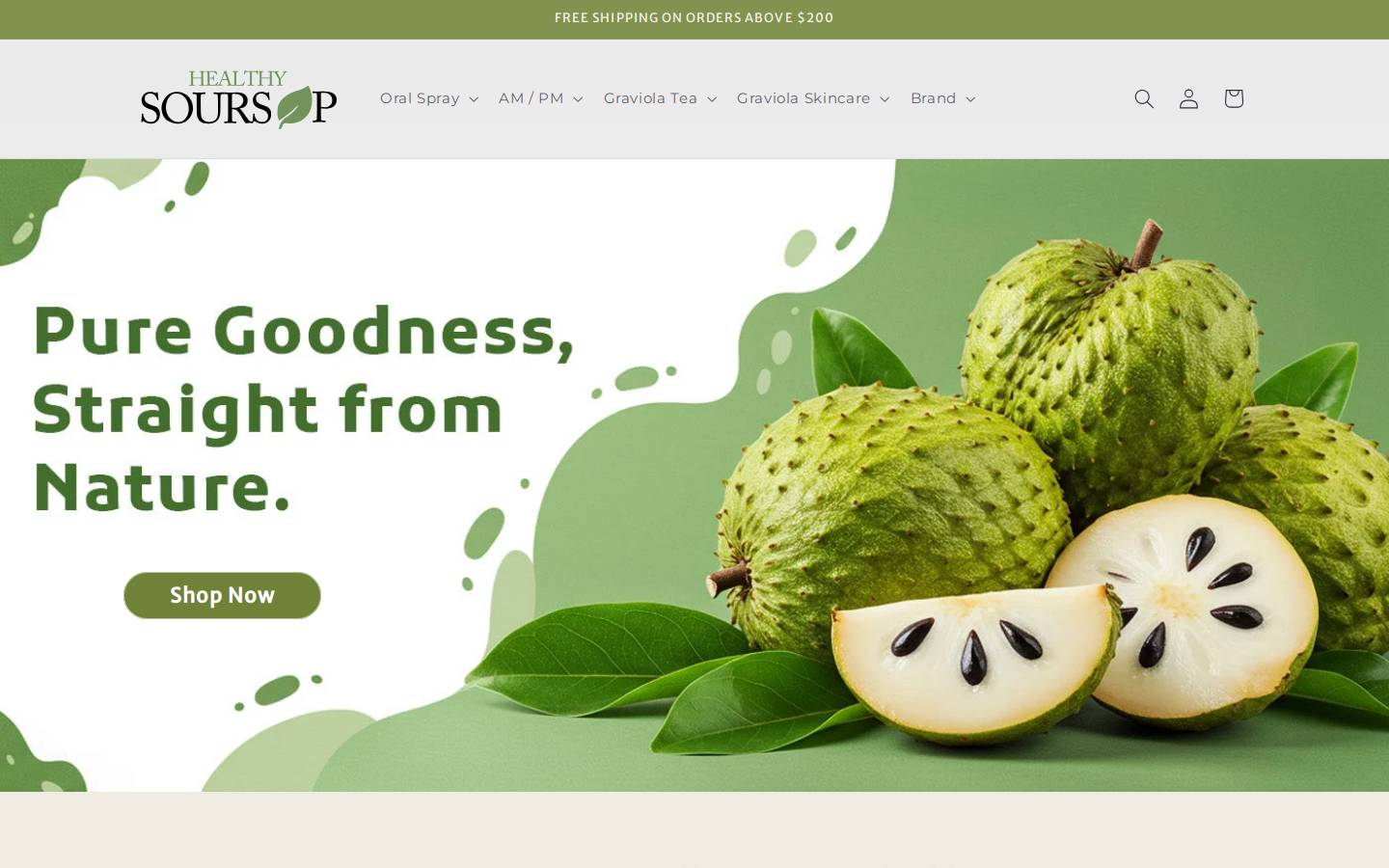 healthysoursop.com homepage screenshot