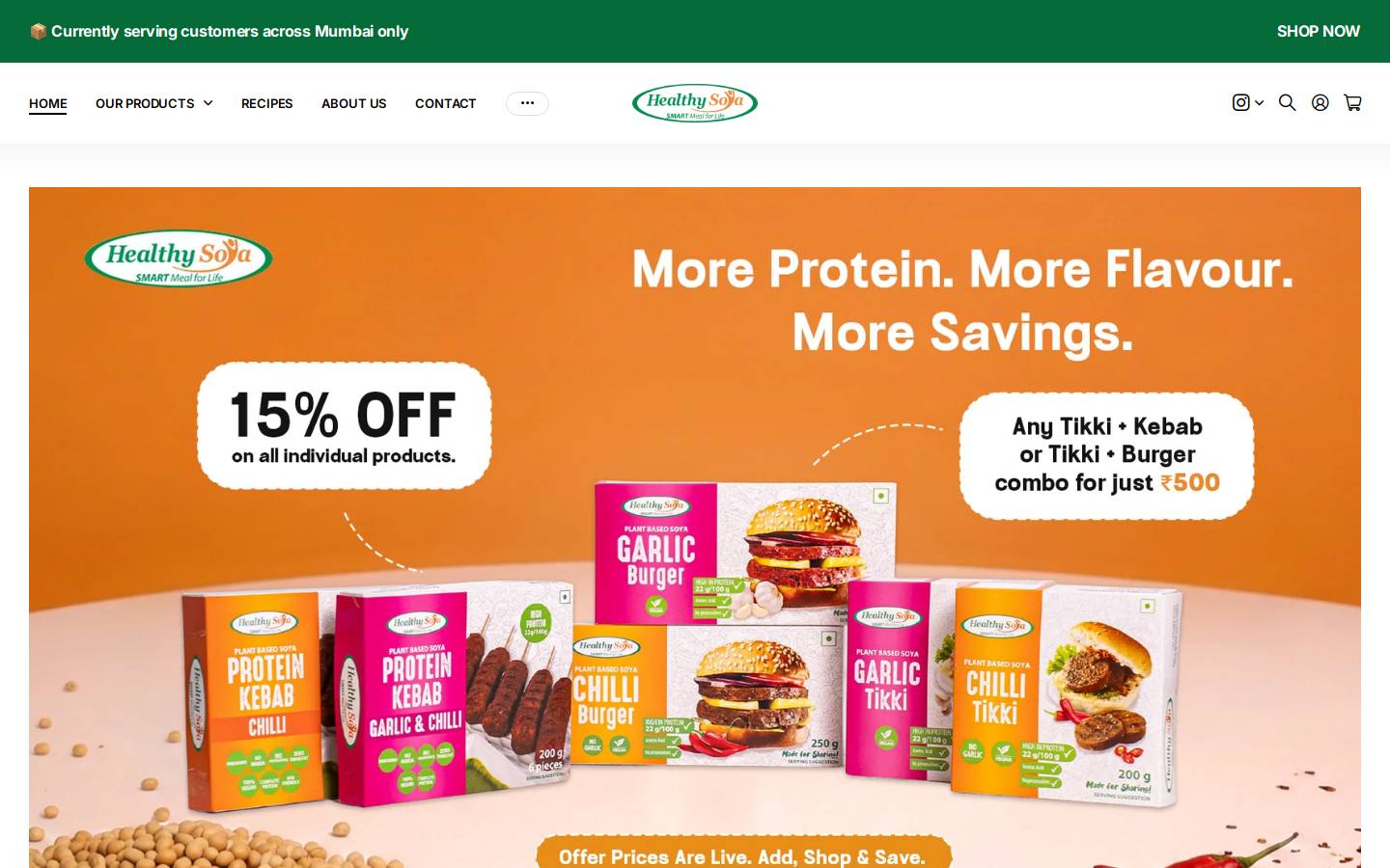healthysoya.com homepage screenshot
